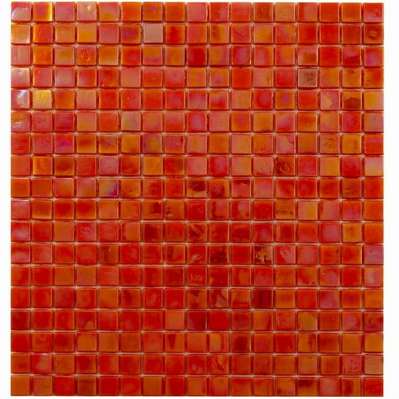 Apollo Tile Skosh 11.6 in. x 11.6 in. Glossy Fire Orange Glass Mosaic Wall and Floor Tile (18.69 sq. ft./case) (20-pack)