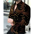 thumbnail image 1 of 2024 El cárdigan de lujo de moda de baile para hombres aumenta el trasero de los hombres sociales, camisa casual con patrón de costura con estampado, camisa de manga larga, 1 of 6