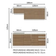 thumbnail image 3 of Cocina Integral Madesa Glamy Sin Tarja 180 cm Marron GRGL1800079B, 3 of 10