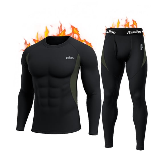 Thermal Underwear Long Johns for Men Fleece Lined Base Layer Tops and Bottoms Set Cold Weather Clothing Gear Winter Gift