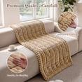 thumbnail image 4 of Nalqet 27.6×47.2 inch Plush Sofa Slipcovers for 2 Cushion Couches – Washable Fuzzy Non Slip Furniture Protector Couch Cover for Pets and Dogs Cats, Coffee, 4 of 8