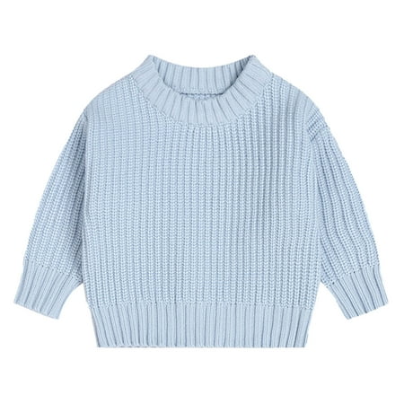 

Posijego Toddler Baby Girl Boy Sweater Crew Neck Long Sleeve Knit Pullover Top Infant Fall Winter Clothing