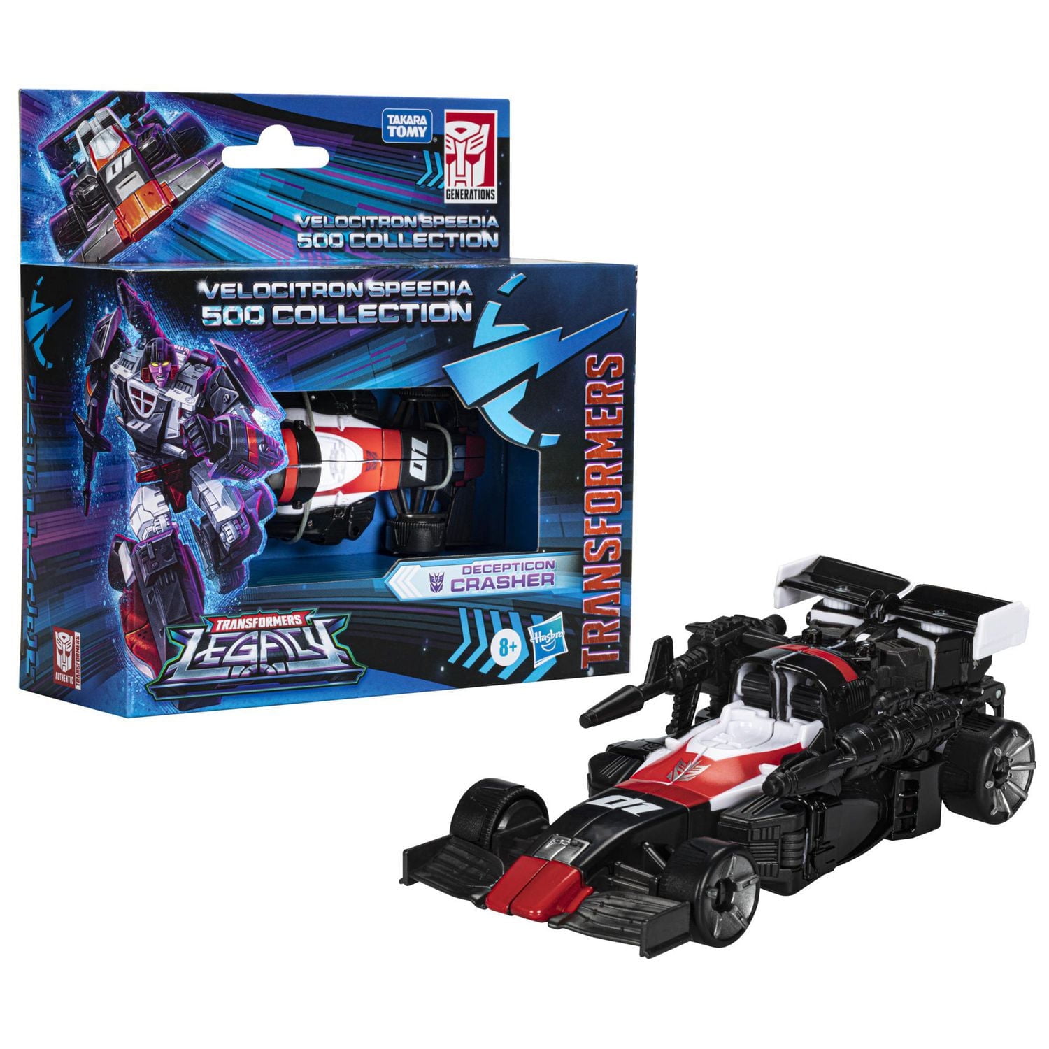 Transformers Toys Generations Legacy Velocitron Speedia 500 Collection Deluxe Decepticon Crasher, Age 8 and Up, 5.5-inch