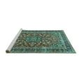 thumbnail image 2 of Ahgly Company Machine Washable Indoor Rectangle Persian Turquoise Blue Traditional Area Rugs, 5' x 8', 2 of 4
