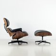 thumbnail image 3 of Charles Mid-century Top Grain Leather Lounge Chair & Ottoman Set, 3 of 4