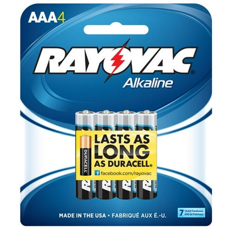 Rayovac Alkaline Traditional Pack AAA Batteries, 4-pack