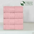thumbnail image 4 of Mocassi Turkish Cotton Hand Towel Set, 4-Pack, 16" x 28", Highly Absorbent - Soft Bathroom Towels, Dusty Rose, 4 of 6