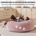 thumbnail image 4 of Bean Bag Chair 4FT,  Large Memory Foam Filled Chair for Adults and Teens, Soft Sofa with Removable Flannel Cover, Round Couch for Living Room Bedroom College Dorm, 4 of 8