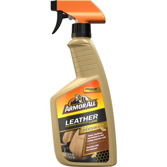 Armor All Leather Care with Beeswax Automotive Spray, Car Cleaning and Protectant, 16 fl oz
