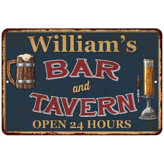 William's Green Bar & Tavern Rustic Sign 8 x 12 High Gloss Metal 208120047711