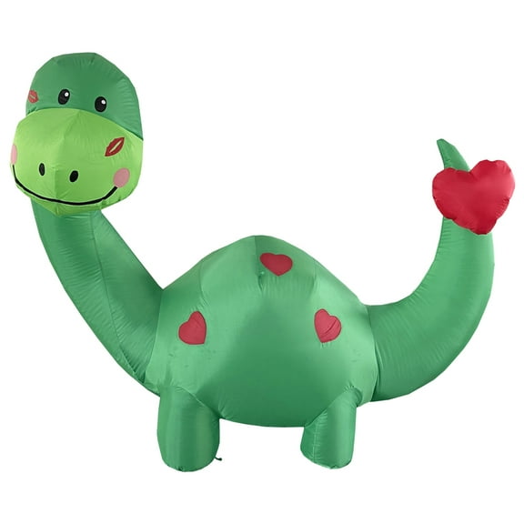 6' Air Blown Inflatable Valentines Day Green Dinosaur w/ Hearts Yard Decoration Y322L