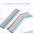thumbnail image 2 of Juego de 6 Popotes de Silicona Flexibles y Reutilizables con 2 Cepillos Limpiadores, Ideales para Bebidas Frías y Calientes, Colores Surpresa, Tamaño Grande, Certificado FDA., 2 of 6