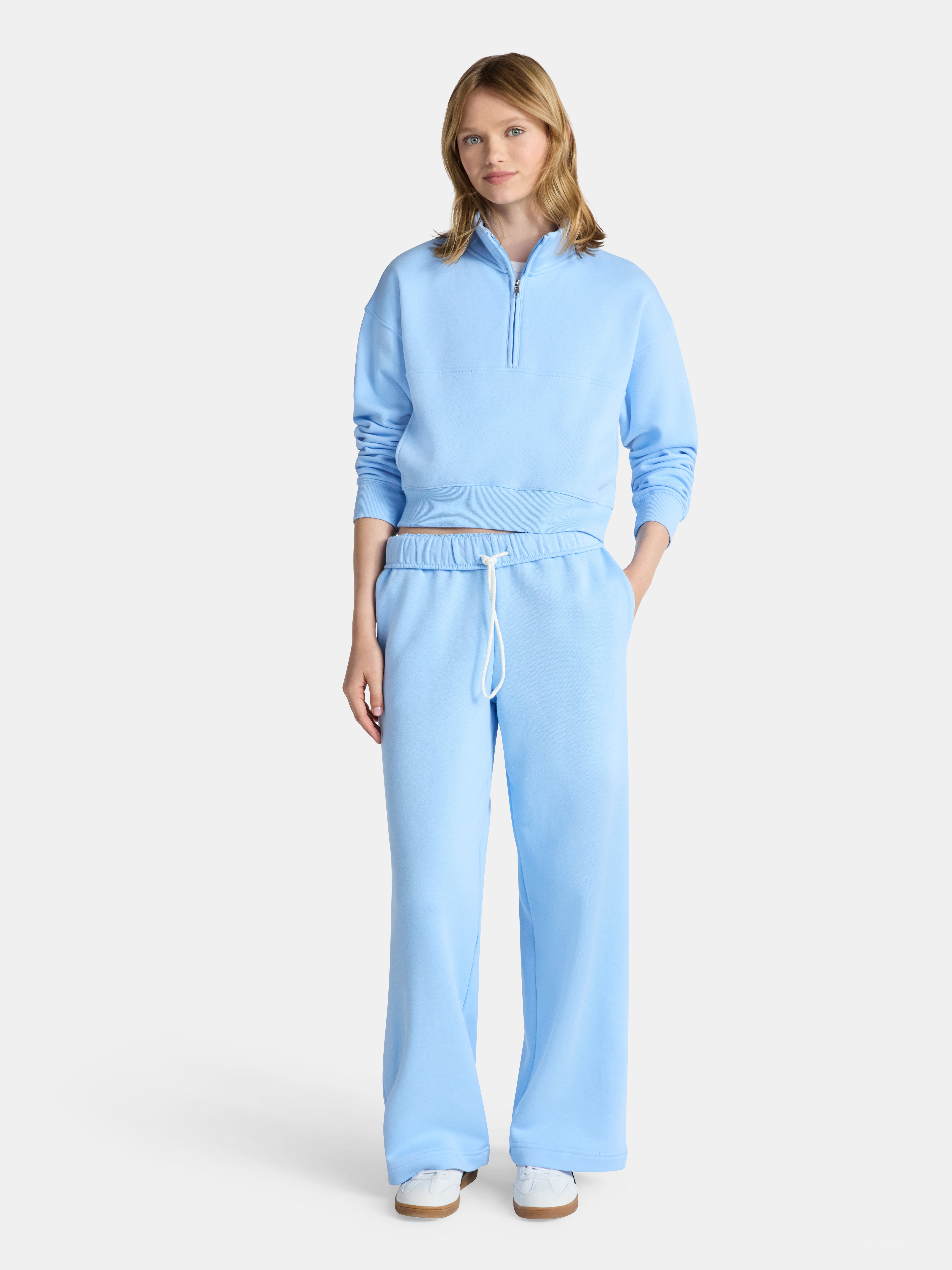 No Boundaries Soft Fleece Wide Leg Pants, 30” Inseam, 1 or 2-Pack, Women’s XXS-4X