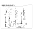 thumbnail image 3 of Kingston Brass KS23685AL Roman 5-Piece Roman Tub Faucet with Hand Shower, Brushed Nickel, 3 of 4