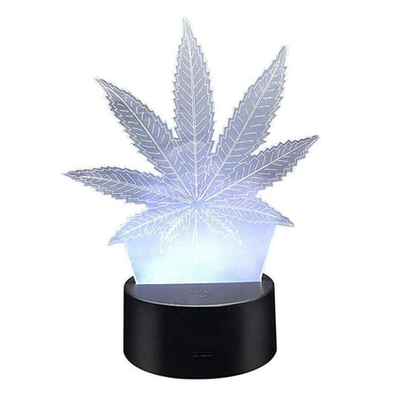 

Maple Leaf 3D Visual Illusion Night Light Transparent Acrylic LED 7 Color Changing Touch Bedside Table Lamp