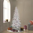 thumbnail image 3 of Vickerman Artificial Christmas Tree 6.5' X 39" Flocked White Slim 300 Multi-color Lights Italian LED, 3 of 3