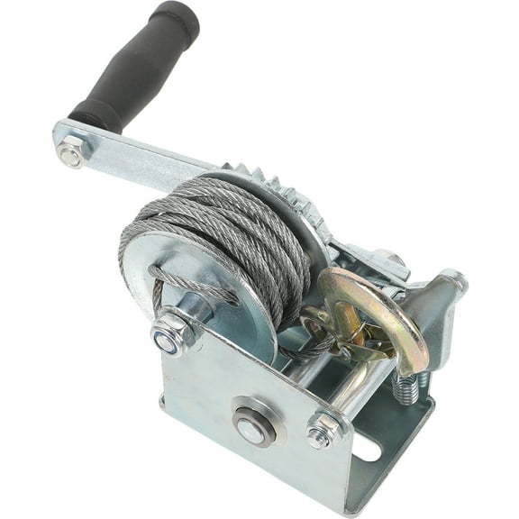 BESTYASH Bestyash Manual Hand Winch for Car, Silver, Heavy Duty Metal Construction, Compact and Portable
