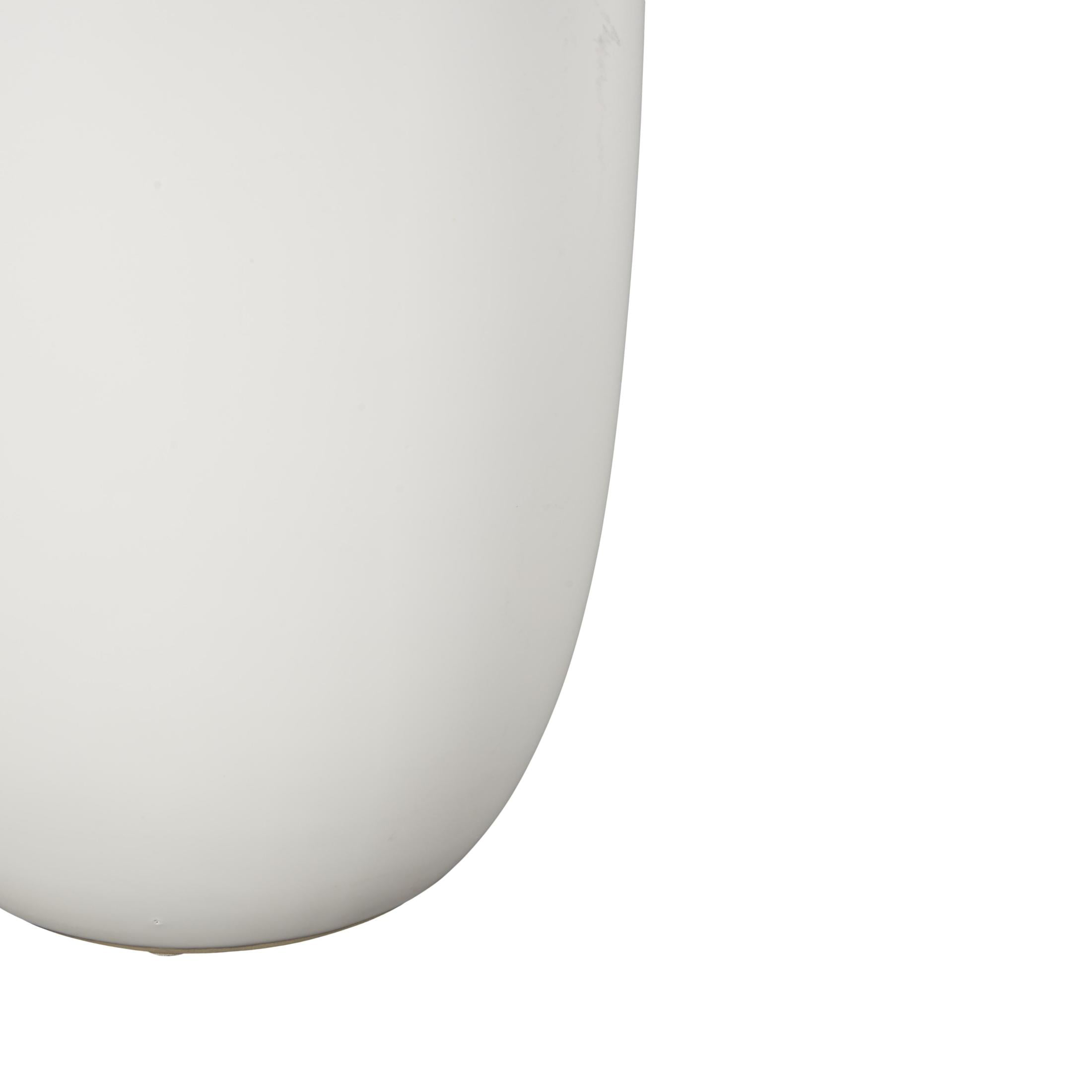 DecMode 16" Scroll Sleek Amphora White Ceramic Vase with Handles