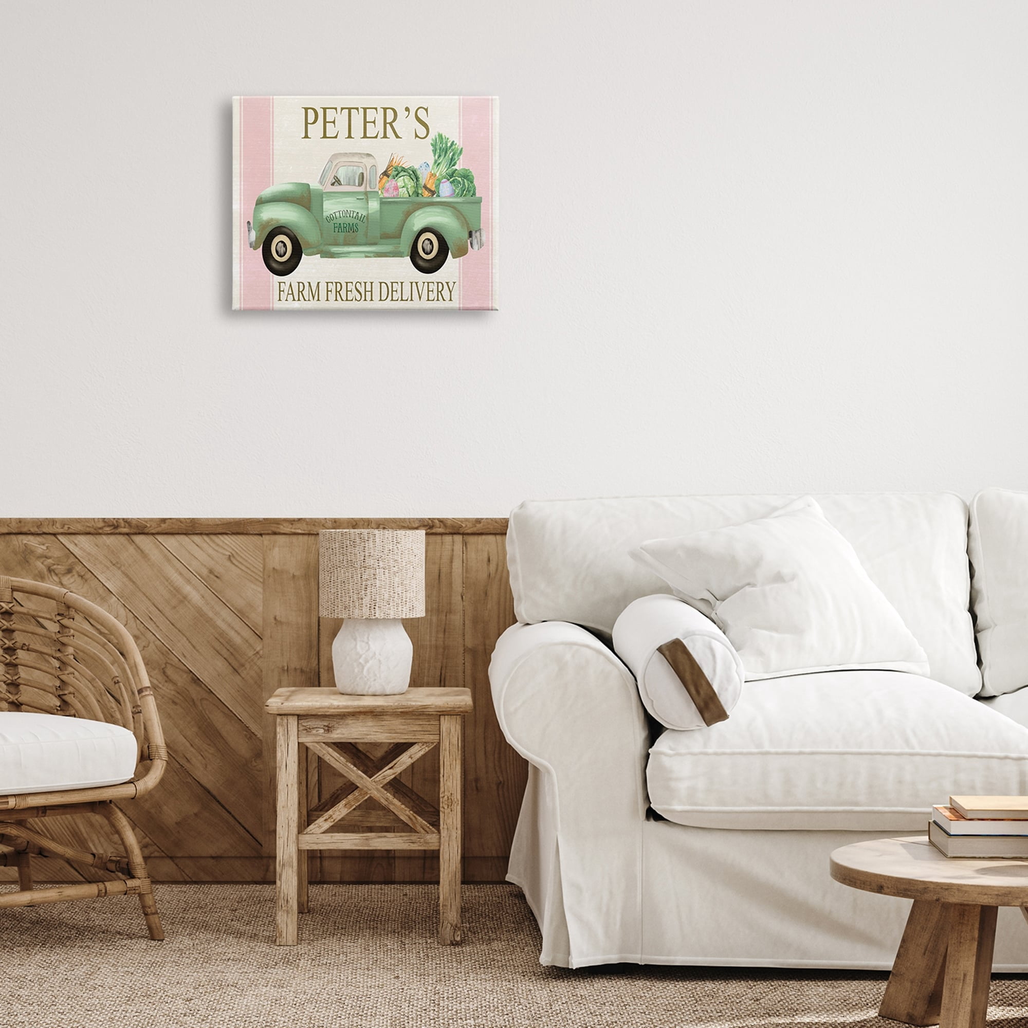 Stupell Industries Farm Fresh Delivery Sign Rustic Countryside Vegetables Farmhouse Painting Gallery-Wrapped Canvas Print Wall Art, 20 x 16, Design by ND Art