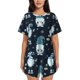 thumbnail image 1 of Balery Gnome and Snowflakes Conjunto de Pijama para Mujer con Estampado, Dos Piezas de Manga Corta y Shorts, Ropa de Dormir Suave con Cuello Redondo y Bolsillos-Medium, 1 of 6