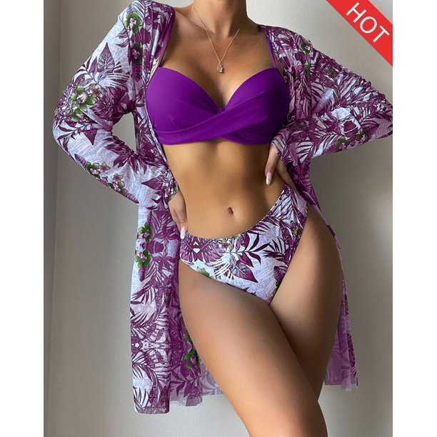 Conjunto de Bikini de cintura baja con giro Floral para mujer Tan Jianjun unisex