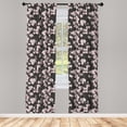 thumbnail image 4 of Ambesonne Cherry Blossom Window Curtains, Natural Rustic, Each 28" W x 84" L, Dark Brown Blush White, 4 of 4