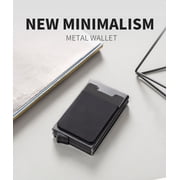 RFID Blocking Slim Wallet - One-Touch Pop Up Card Holder, Metal Minimalist Wallet for 10 Cards + Cash | Secure Front Pocket Design