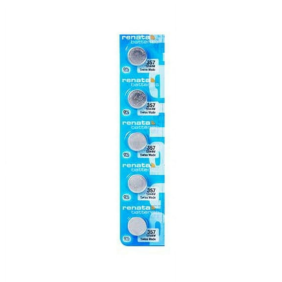Renata Batteries 357 Silver Oxide 0% Mercury Battery (5 Pack)