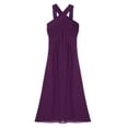 thumbnail image 5 of iiniim Women Crisscross Neck High Waist Pleated Chiffon Dress Pageant Party Wedding, 5 of 7