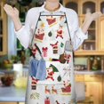 thumbnail image 5 of White Christmas Santa and Gift Pattern Apron-Garden Aprons for Women with Pockets-Cotton Linen Waterproof Kitchen Cooking Gardening Aprons Adjustable for Kitchen,Cooking,BBQ and Salon 33"x27", 5 of 7