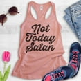 thumbnail image 2 of Not Today Satan Tank Top, Ladies Racerback Tank Top, Religious Graphic Tee, Funny Jesus Tank, Desert Pink, X-Large, 2 of 3