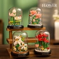 thumbnail image 5 of HZLKADAQ Eternal Flower Building Blocks with Display Dome - DIY Artificial Flower Bouquet Set, Forever Blooming Floral Model, Ideal Gift for Valentine's Day,Mother's Day,Birthday, 5 of 7