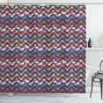 thumbnail image 1 of Colorful Shower Curtain, Natural Theme Orchids with Wavy Lines Abstract Zig Zag Shapes, Fabric Bathroom Set with Hooks, 69W X 70L Inches, Fuchsia Sea Blue and Pale Rust, by Ambesonne, 1 of 3