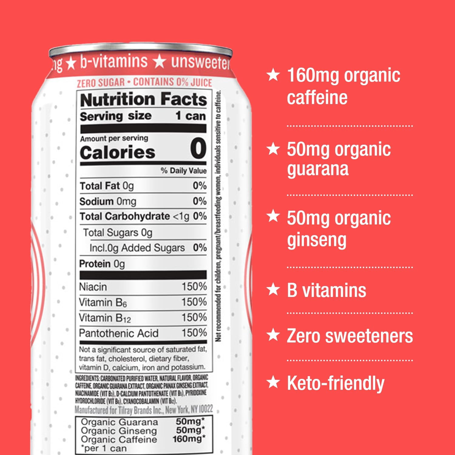 Hiball Clean Energy Drink, Zero Sugar Caffeinated Seltzer Water, Grapefruit, 16 Fl Oz, 12 Pack