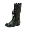 thumbnail image 5 of Bnwani Boots for Women New Winter Fashion Toe Flat Mid-Calf Versatile Casual Boot Green Size 8.5, 5 of 9