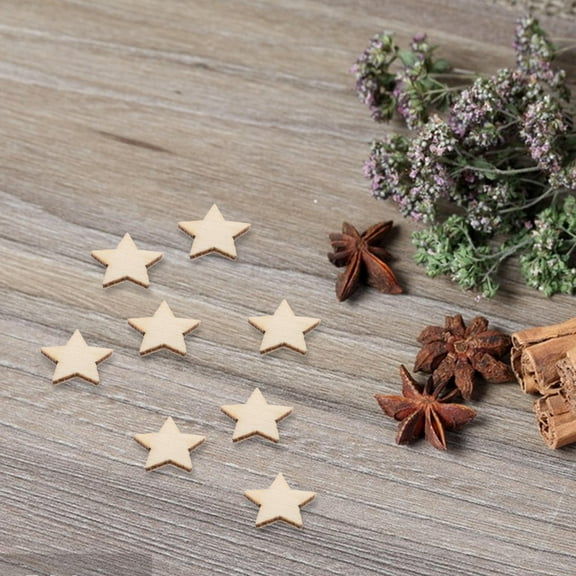 Masteelf 50Pcs Unfinished Wooden Stars Ideal for Christmas Ornaments Wedding Party Decorations DIY Craft Projects DIY Painting Wood Shapes