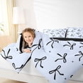 thumbnail image 4 of Erosebridal Dreamy Princess Bowknot 7-Piece Twin Bedding Sets,Black Bowtie Ribbon Bedding Comforter Set For Kids,Pink Reversible, 4 of 7