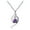 Purple, variant on Women Jewelry White Gold Plated "I Love You"Cubic Zirconia Pendant Necklace, 18"