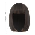 thumbnail image 2 of LHWEN Short Wave Head Wig Brown Bangs Straight Hair Wig Natural Fluffy Role Playing Female Short Hair Wave Head Beauty Salon Straight Hair Fun Lace Wavy Curls Braided Hair Synthetic Hair, 2 of 8