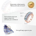 thumbnail image 2 of Uloveido Women's Rose Gold Plated 7 Stones Wedding Band Oval Cut Rainbow Cubic Zirconia Engagement Anniversary Rings J501 (Multi, Size 6), 2 of 7