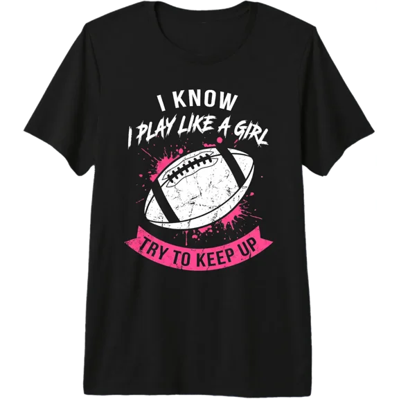 Play Like a Girl Flag Football Grunge Sports Design Tri Blend T-Shirt