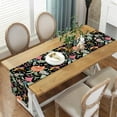 thumbnail image 4 of Boho Floral Kitchen Table Runner for Farmhouse Party Holiday Dinnner,Black Leaf Forest Abstract Pattern Table Runner Dresser Scarves Dining Table Decor, Washable Coffee Table Runners 13x72 inch, 4 of 5
