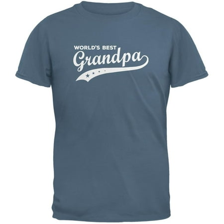 Father's Day - World's Best Grandpa Indigo Blue Adult (Best Use Of Old Clothes)