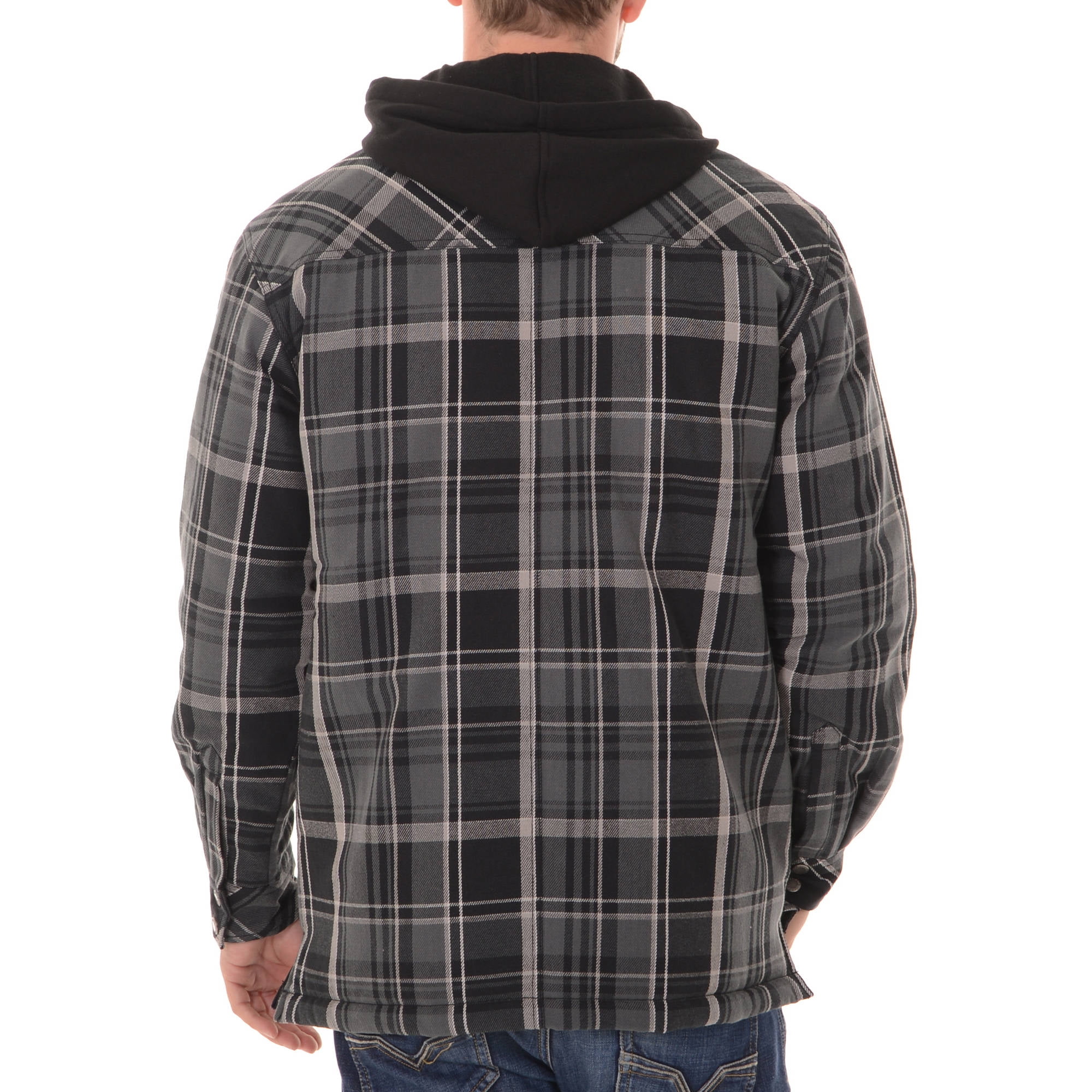 genuine dickies sherpa lined hooded flannel shirt jacket