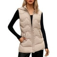 thumbnail image 4 of Gaexia Vest for Women Dressy,Long Hooded Down Vest for Women Winter Insulated Quilted Sleeveless Jacket Cozy Warm Midweight Outerwear, 4 of 7