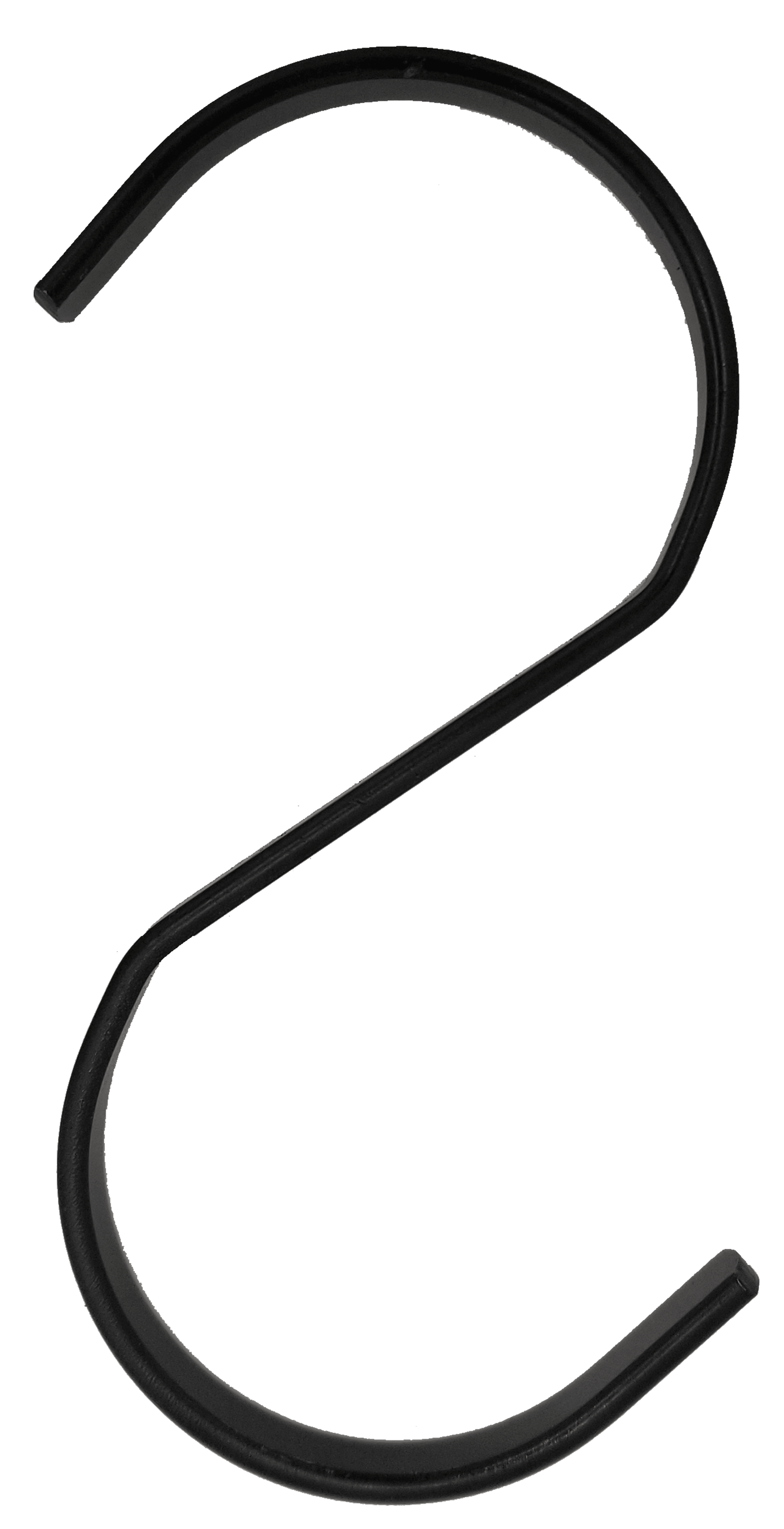 Black 4 1/2 Modern Flat S-Hook, Peerless Chain Company, #4735039A, Steel 