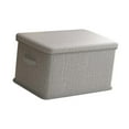thumbnail image 4 of Contenedor de Almacenamiento, Caja de Almacenamiento con Tapa Plegable con Asa, Organizador de Armario Decorativo Multiusos, Cesta de Almacenamiento P Medio, 4 of 9