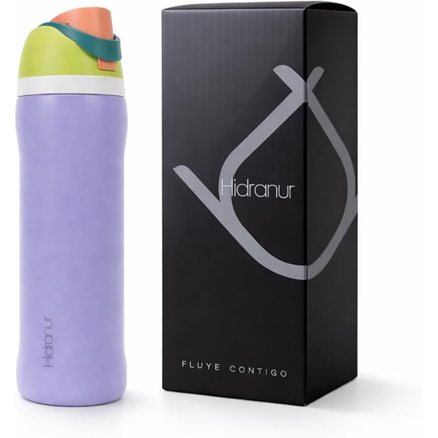 Termo Hidranur 24 Oz, Tapa Hermética Antifugas, Morado/Verde
