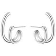 thumbnail image 2 of HomeKingdee Silver-Plated Alloy Hoop Semi-Circle Ladies Earrings - Occident Fashion Jewelry for Various Occasions, 2 of 5