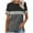 Gray, variant on Kovlvoll Womens Short Sleeve Tops Plus Size Casual Fashion Striped T-Shirt Summer Round Neck Short Sleeve Basic Tee Top